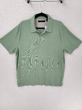 Axist Men's XL Polo Shirt Sage Light Green Textured Knit Short Sleeve Golf